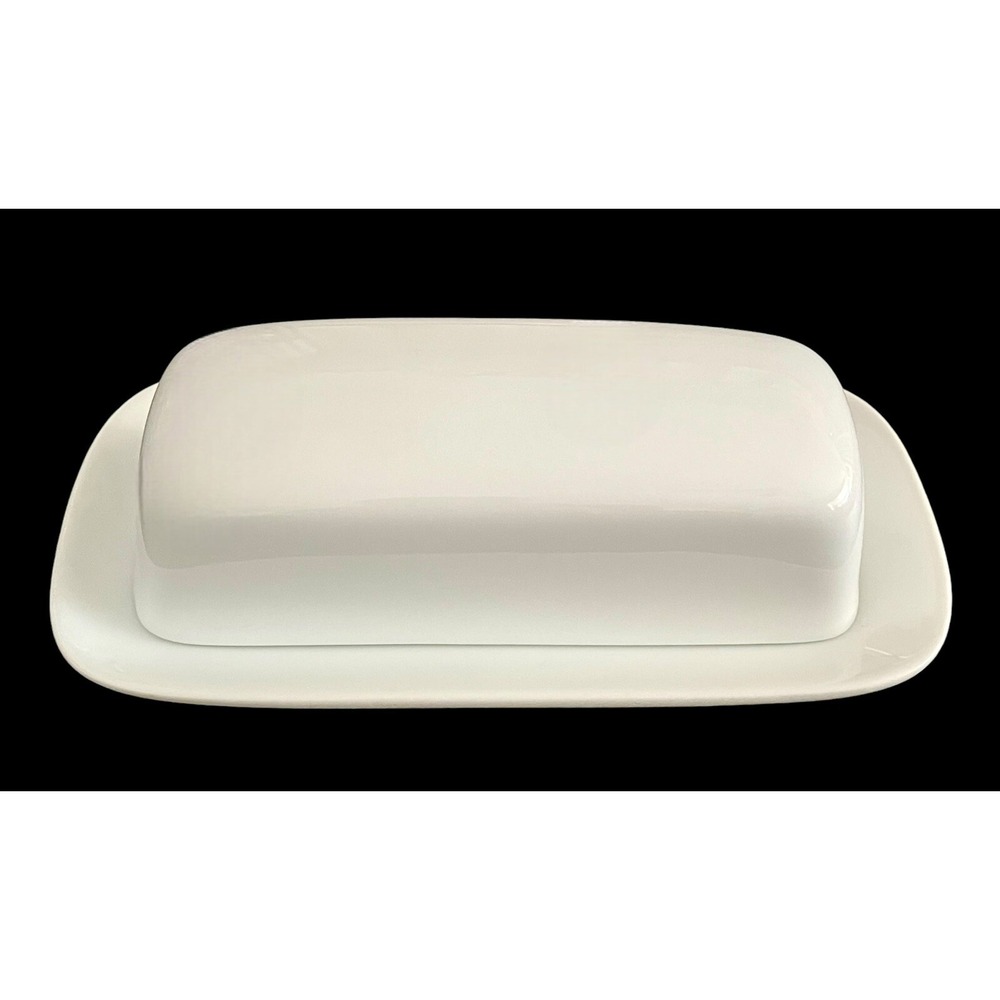 The Cellar‎ Whiteware Classic Covered Butter Dish Excellent Condition